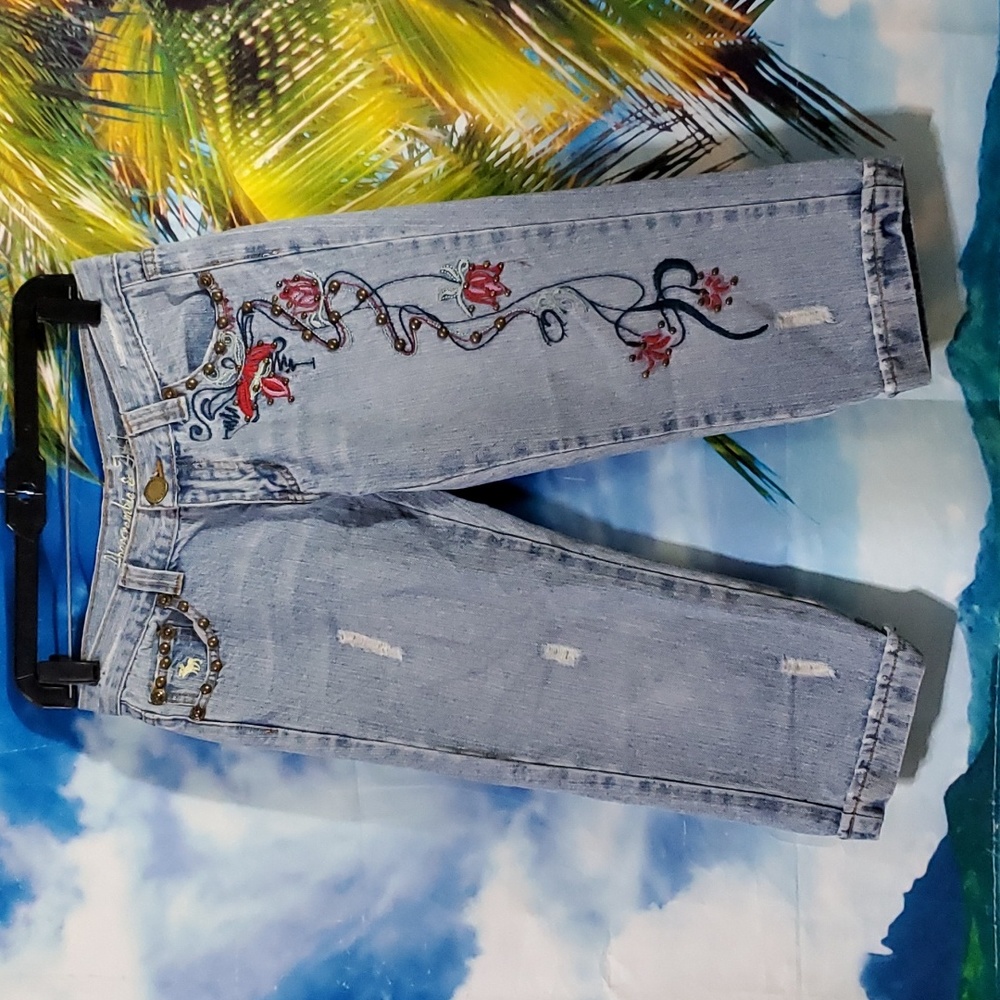 Abercrombie & Fitch Light Blue Embroidered Jeans
